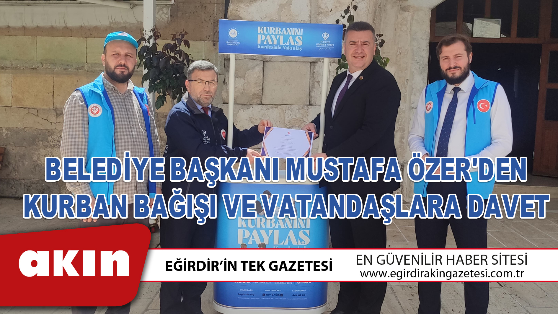BELEDİYE BAŞKANI MUSTAFA ÖZER'DEN KURBAN BAĞIŞI VE VATANDAŞLARA DAVET