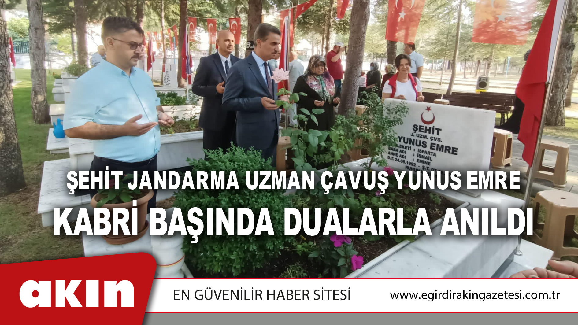 Şehit Jandarma Uzman Çavuş Yunus Emre Kabri Başında Dualarla Anıldı