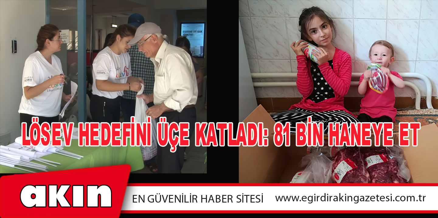 eğirdir haber,akın gazetesi,egirdir haberler,son dakika,LÖSEV Hedefini Üçe Katladı: 81 Bin Haneye Et