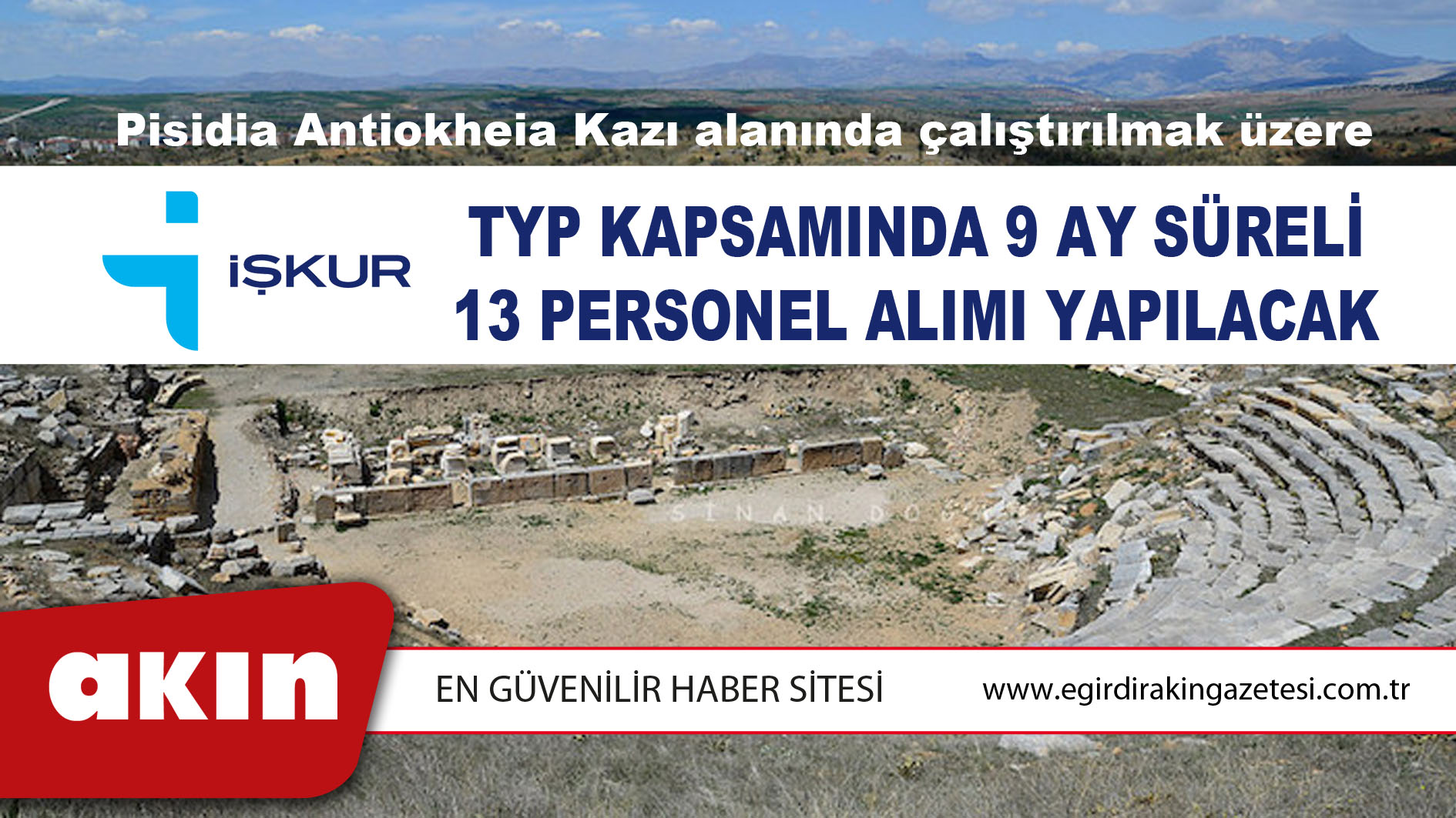 TYP Kapsamında 9 Ay Süreli 13 Personel Alımı Yapılacak