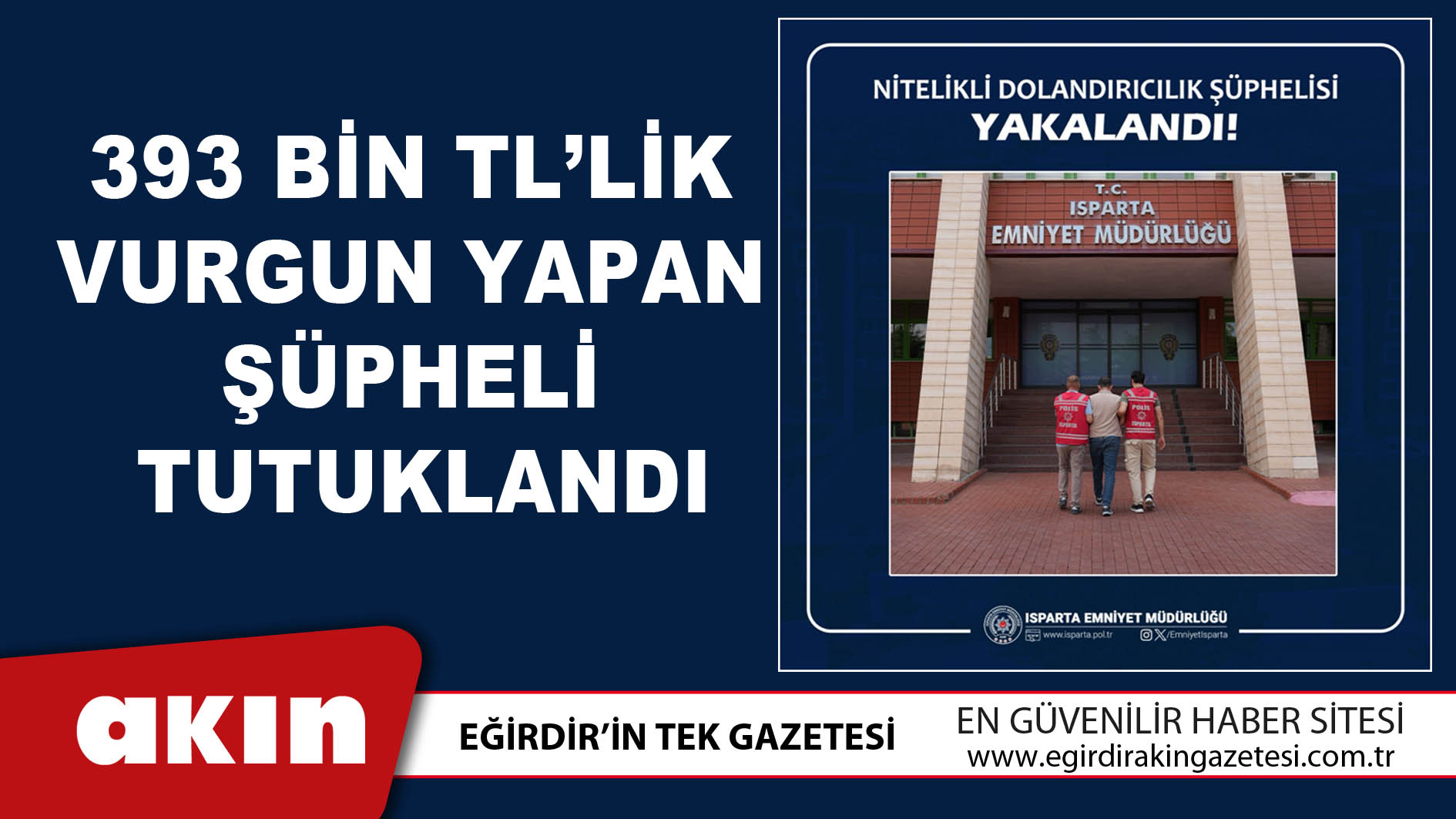 393 Bin Tl’lik Vurgun Yapan Şüpheli Tutuklandı