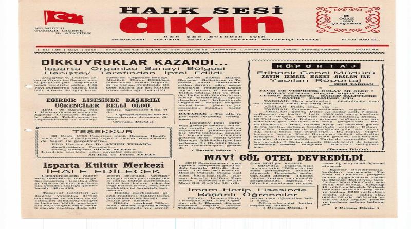 eğirdir,egirdir haber,akın gazetesi