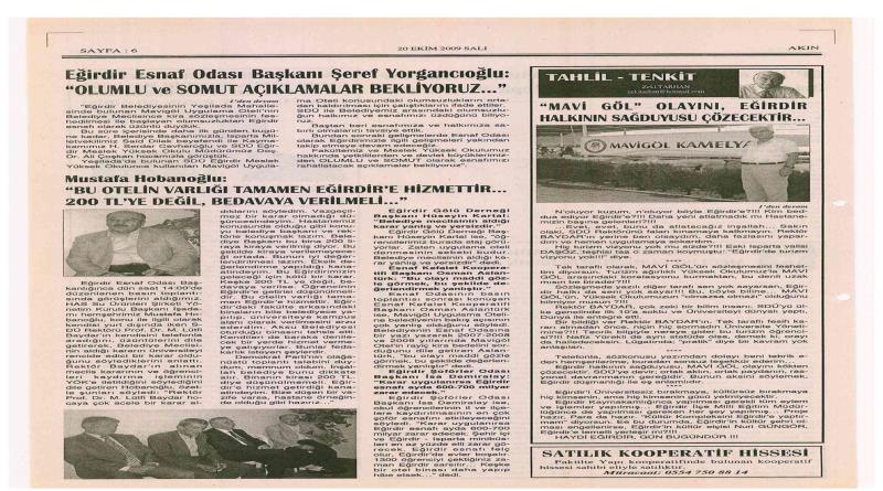 eğirdir,egirdir haber,akın gazetesi