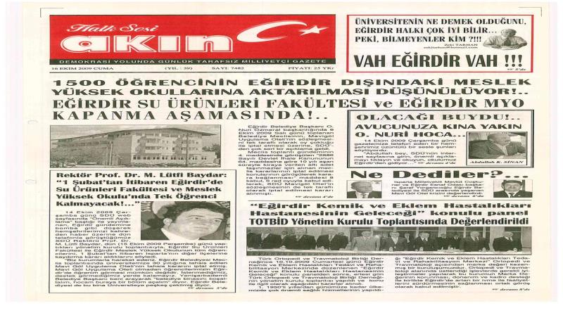 eğirdir,egirdir haber,akın gazetesi