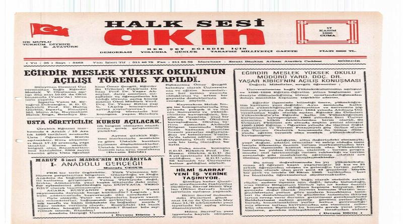 eğirdir,egirdir haber,akın gazetesi