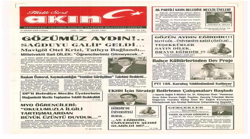 eğirdir,egirdir haber,akın gazetesi