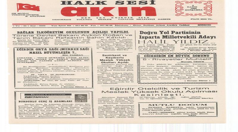 eğirdir,egirdir haber,akın gazetesi