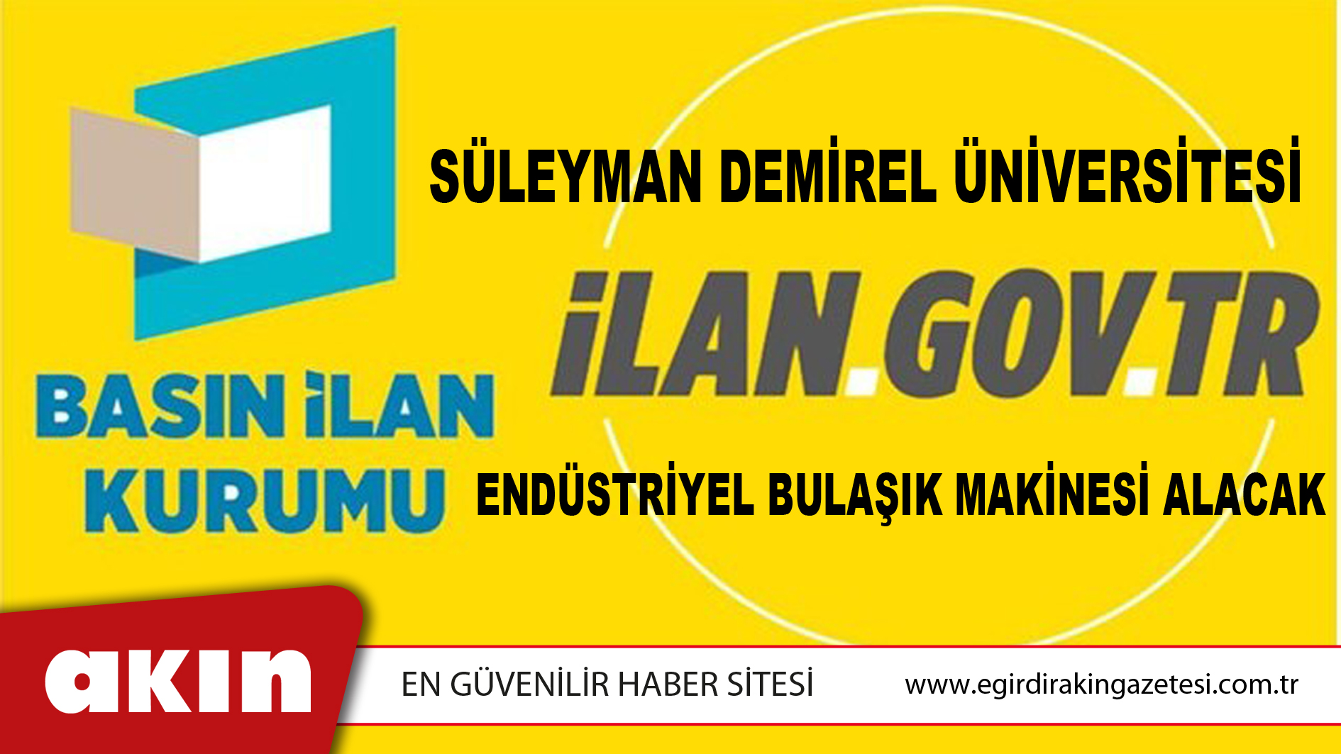 Süleyman Demirel Üniversitesi Endüstriyel Bulaşık Makinesi Alacak