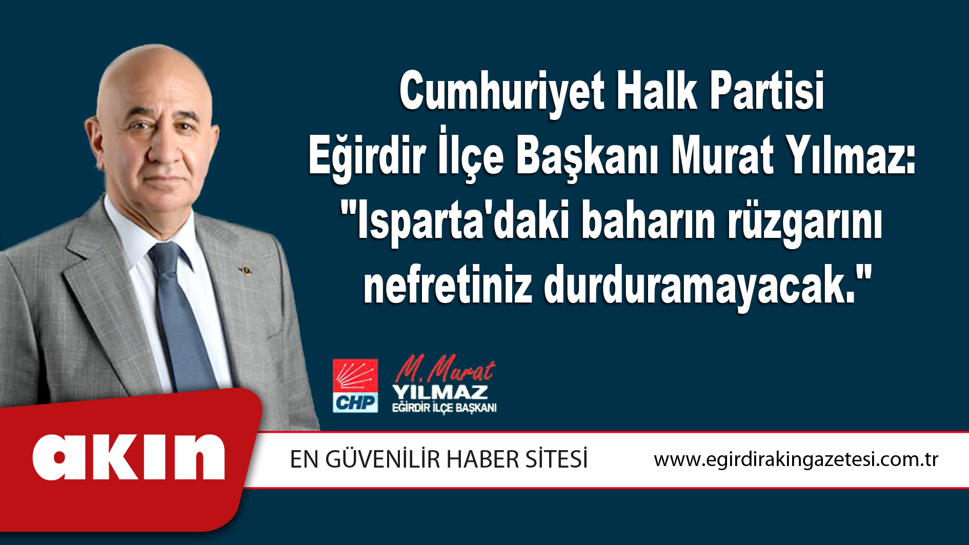 CHP İlçe Başkanı Murat Yılmaz: 